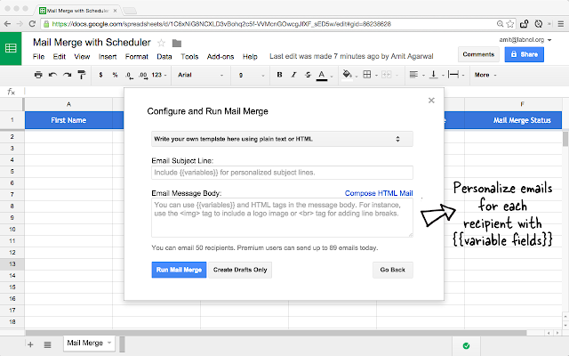mail merge in gmail