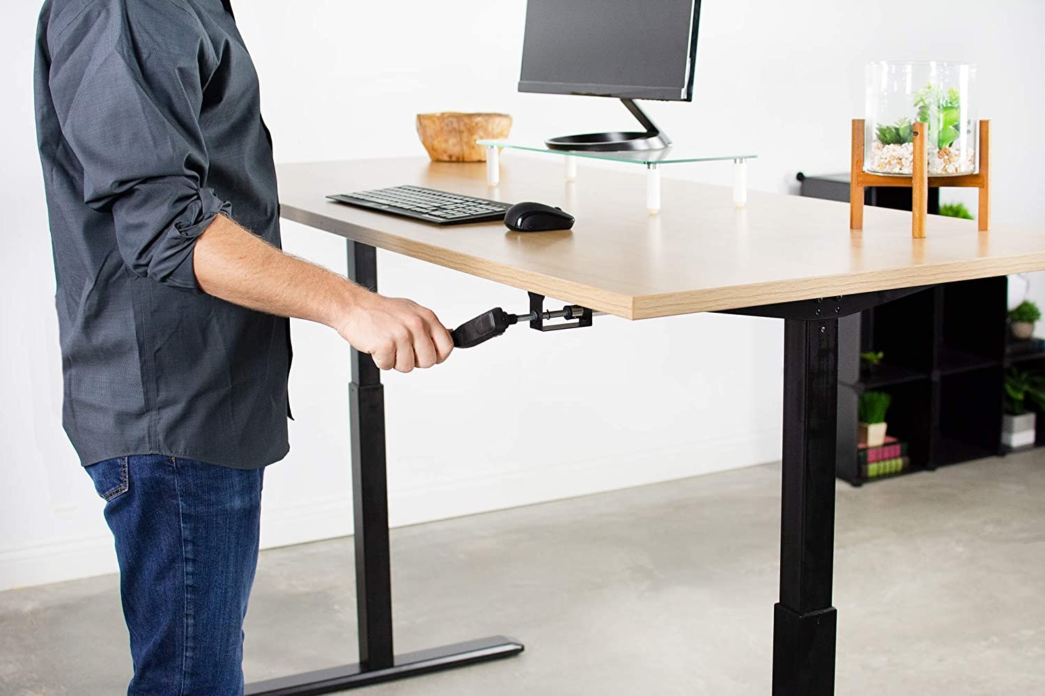 VIVO Hand Crank Stand Up Desk Frame YourStack