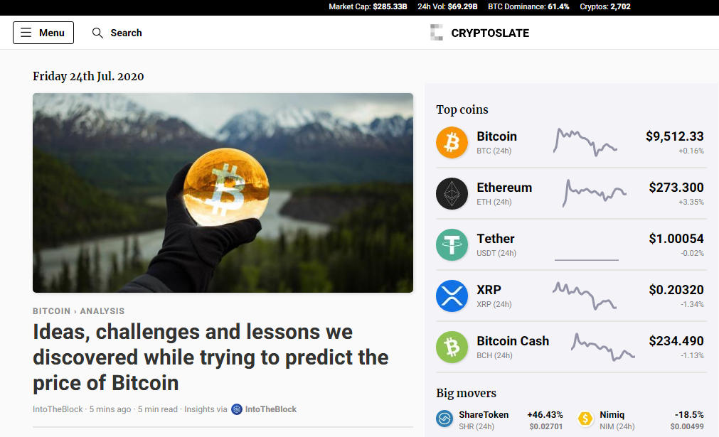 CryptoSlate  YourStack